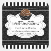 ホットココアチョコレート爆弾スクエアステッカー スクエアシール (正面)