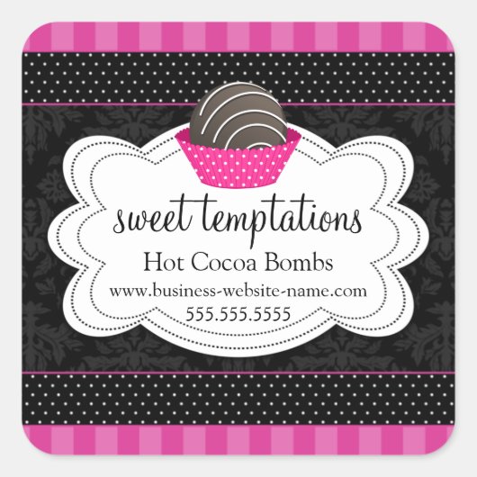 ホットココアチョコレート爆弾スクエアステッカー スクエアシール (正面)