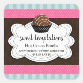 ホットココアチョコレート爆弾スクエアステッカー スクエアシール