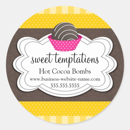 ホットココアチョコレート爆弾スクエアステッカー ラウンドシール (正面)