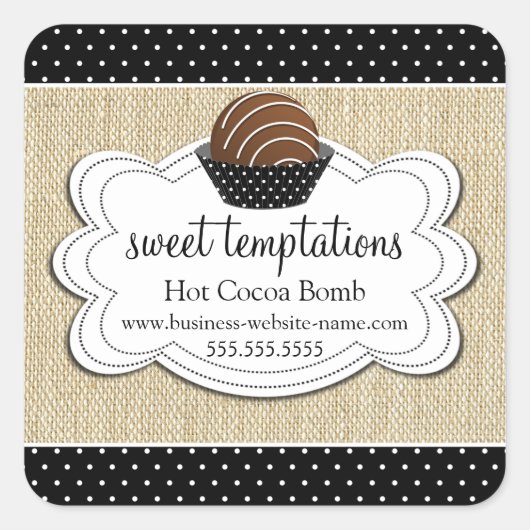 ホットココアチョコレート爆弾 スクエアシール (正面)