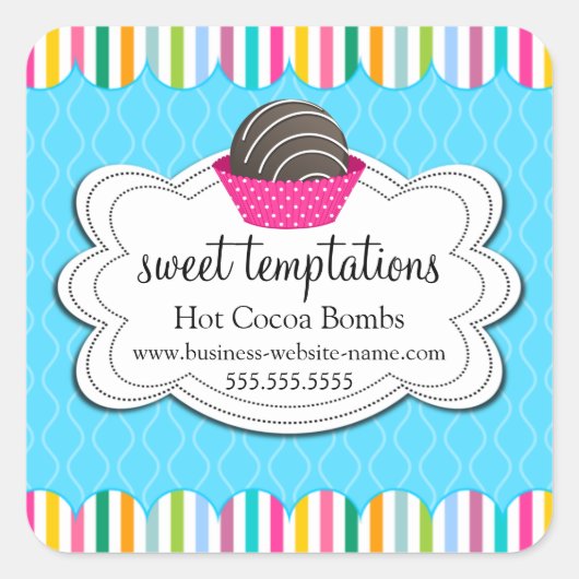 ホットココアチョコレート爆弾 スクエアシール (正面)