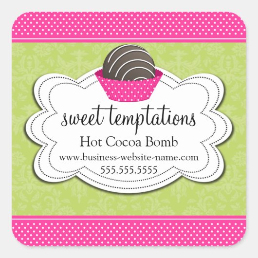 ホットココアチョコレート爆弾 スクエアシール (正面)