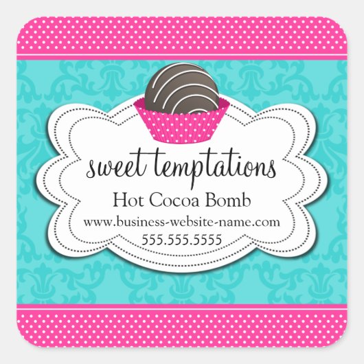 ホットココアチョコレート爆弾 スクエアシール (正面)