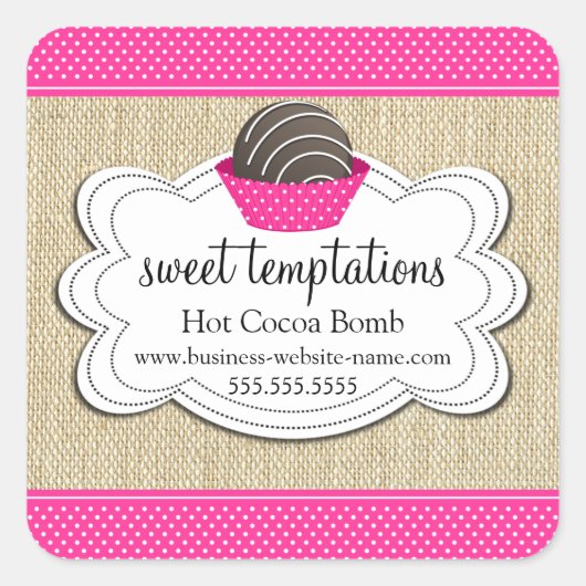 ホットココアチョコレート爆弾 スクエアシール (正面)