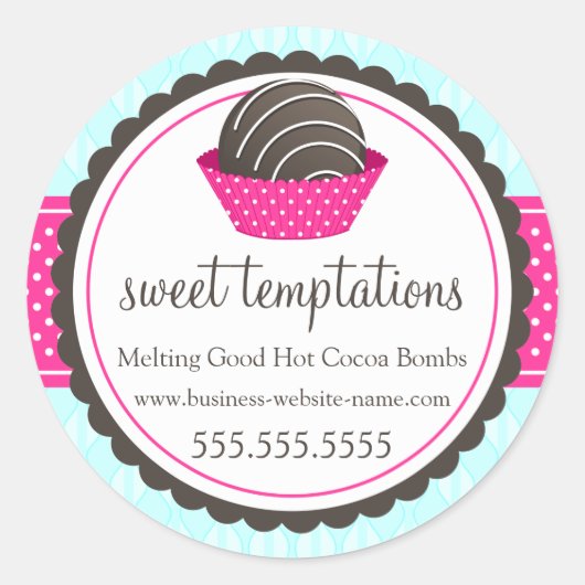 ホットココアチョコレート爆弾 ラウンドシール (正面)