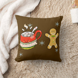 ホットココアドリンク+ジンジャーブレッドマン クッション