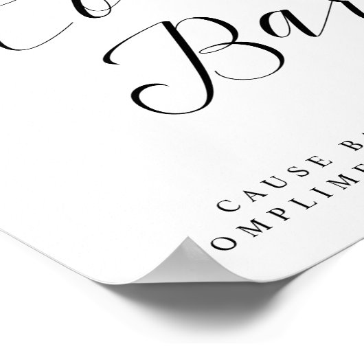 ホットココアバーシックブライダルシャワーまたは結婚のサイン ポスター (角)