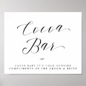 ホットココアバーシックブライダルシャワーまたは結婚のサイン ポスター (正面)