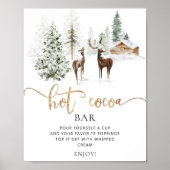 ホットココアバー徴候。ウッドランド森林ホットココアバー ポスター (正面)