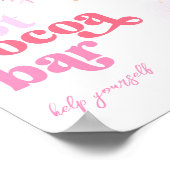 ホットココアバー標識 |ホットココアのピンクサイン ポスター (角)