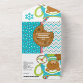 ホットココアベアチョコレートチップレシピカードカートカットカット オールインワン招待状 (外側)