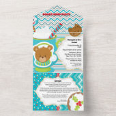 ホットココアベアチョコレートチップレシピカードカートカットカット オールインワン招待状 (内側)