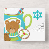 ホットココアベアチョコレートチップレシピカードカートカットカット オールインワン招待状 (裏面)