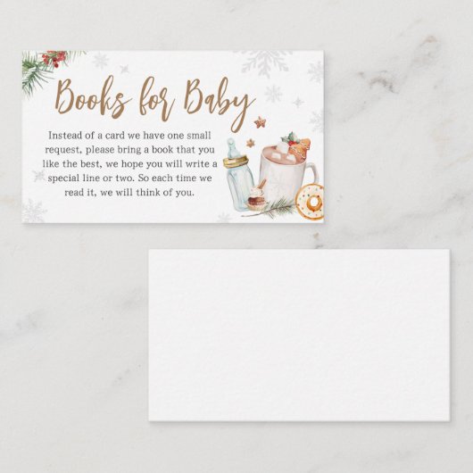 ホットココアベビーその冷たい外の本ベビー エンクロージャーカード (正面/裏面)