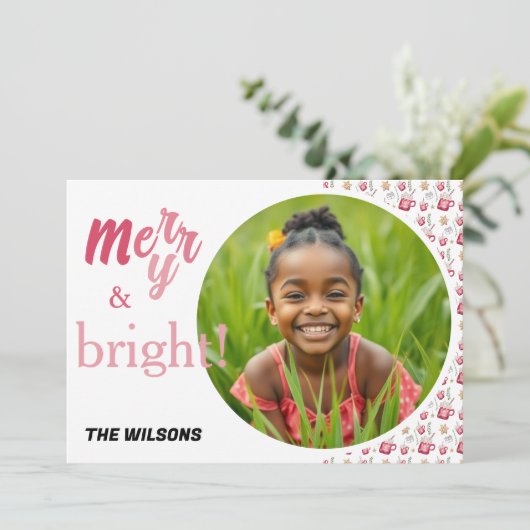 ホットココアホリデーパーティーウォーターカラーアート シーズンカード (スタンド正面)