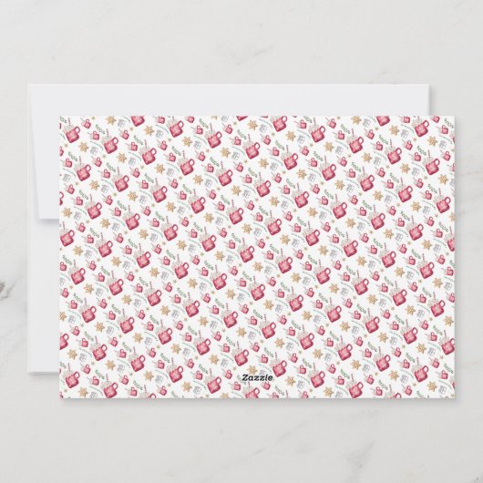 ホットココアホリデーパーティーウォーターカラーアート シーズンカード (裏面)