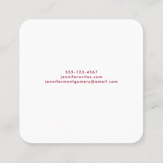 ホットココアマーシュマロ&キャンディーケーンクリスマス スクエア名刺 (裏面)