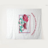 ホットココアマーシュマロ&キャンディーケーンクリスマス タペストリー (正面(横))