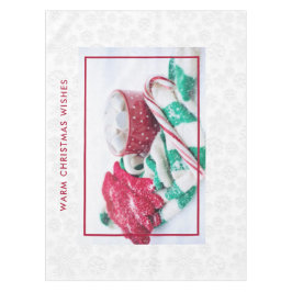 ホットココアマーシュマロ&キャンディーケーンクリスマス テーブルクロス