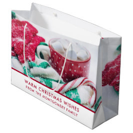 ホットココアマーシュマロ&キャンディーケーンクリスマス ラージペーパーバッグ