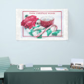 ホットココアマーシュマロ&キャンディーケーンクリスマス 横断幕 (トレードショー)