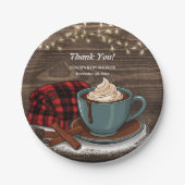 ホットココアモダンコージー素朴ベビーシャワー ペーパープレート (正面)