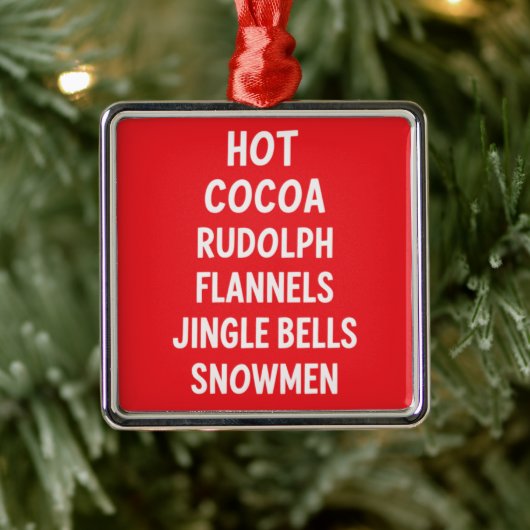ホットココアルドルフFlannelsジンルベルズサンタ メタルオーナメント (ツリー)