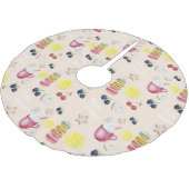 ホットココアレモンジンジャーブレッドの水色 ブラッシュドポリエステルツリースカート (アングル)