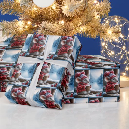 ホットココア付きクリスマスマウス ラッピングペーパー (クリスマス)