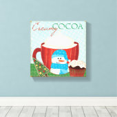 ホットココア付きグリーンホリデーカップ キャンバスプリント (インサイチュ (ウッドフロア))