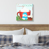 ホットココア付きグリーンホリデーカップ キャンバスプリント (インサイチュ (寝室))