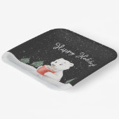 ホットココア付き水色ポーラクマ ペーパープレート (傾斜あり)