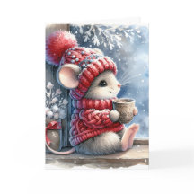 ホットココア付き窓のクリスマスマウス