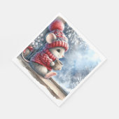 ホットココア付き窓のクリスマスマウス スタンダードランチョンナプキン (角)