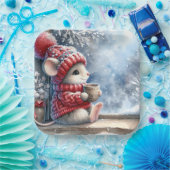 ホットココア付き窓のクリスマスマウス ペーパープレート (パーティー)