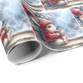 ホットココア付き窓のクリスマスマウス ラッピングペーパー (ロールコーナー)