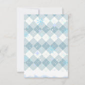 ホットココア冬の雪片を振りかける赤ちゃんシャワー サンキューカード (裏面)