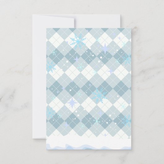 ホットココア冬の雪片を振りかける赤ちゃんシャワー サンキューカード (裏面)