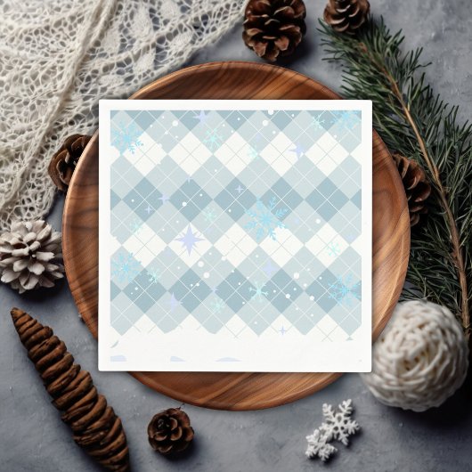 ホットココア冬の雪片を振りかける赤ちゃんシャワー スタンダードカクテルナプキン