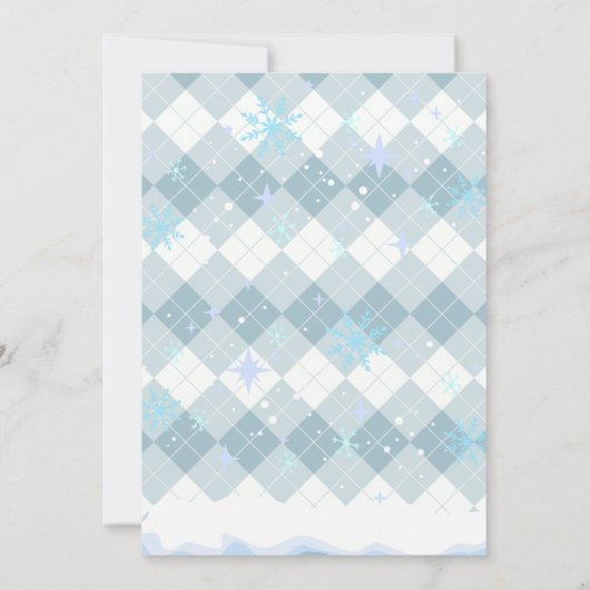 ホットココア冬の雪片を振りかける赤ちゃんシャワー 招待状 (裏面)