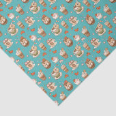 ホットココア冬ドリンク緑の背景パターン 薄葉紙 (詳細)