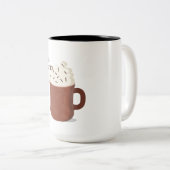 ホットココア天気 ツートーンマグカップ (正面右)