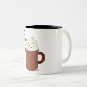 ホットココア天気 ツートーンマグカップ (正面右)