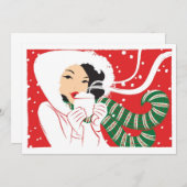 ホットココア招待状 招待状 (正面/裏面)