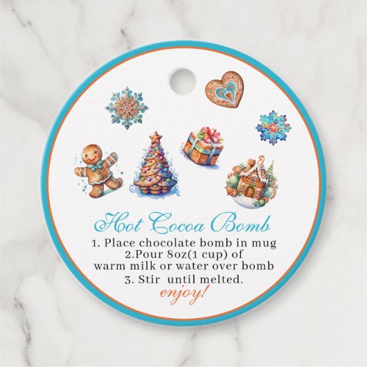 ホットココア爆弾スイーツとベビー外は寒い フェイバータグ (正面)