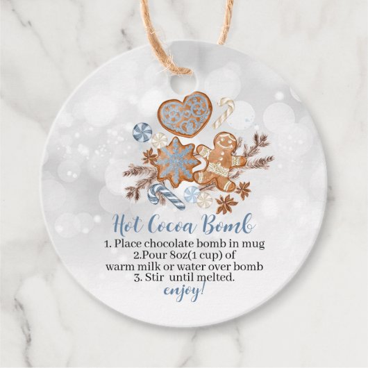 ホットココア爆弾スイーツとベビー外は寒い フェイバータグ (正面)