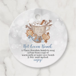 ホットココア爆弾スイーツとベビー外は寒い フェイバータグ