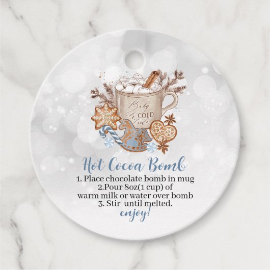 ホットココア爆弾スイーツとベビー外は寒い フェイバータグ (正面)
