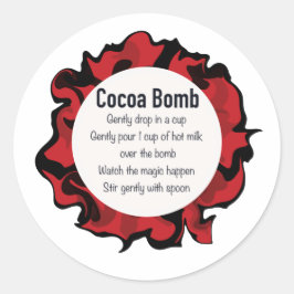 ホットココア爆弾ステッカー、ホットチョコレート ラウンドシール